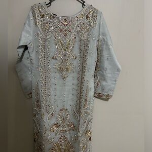 Brand new baby blue small size Pakistani/bangladeshi clothes